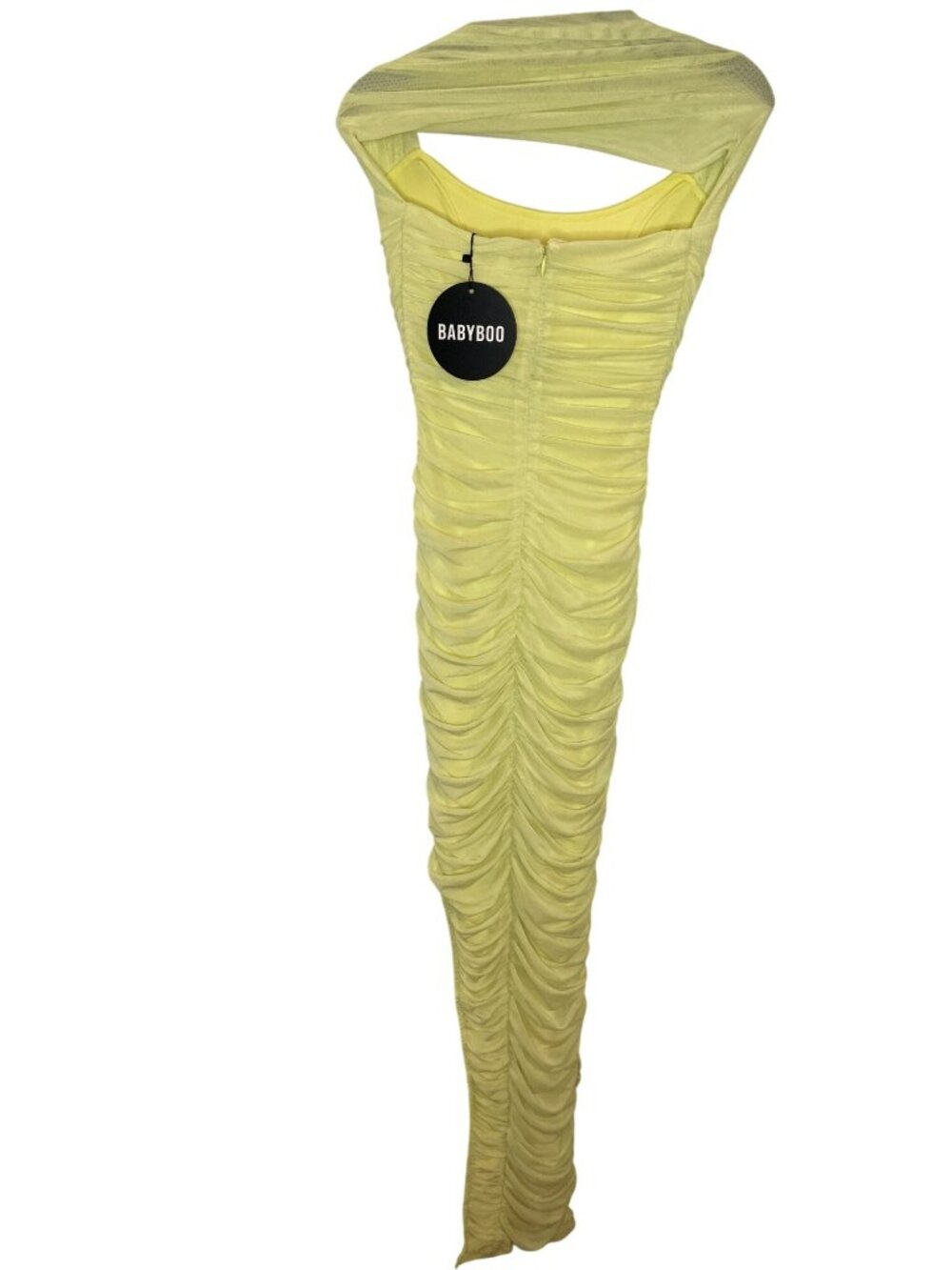 Babyboo Demi Maxi Dress Lime Green Ruched Sleeveless Size XS NEW WITH TAGS - Picture 5 of 10